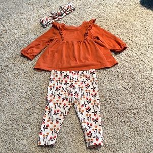 Cat and Jack 3 Piece Outfit with Headband 3-6 months